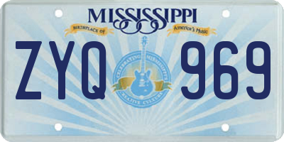 MS license plate ZYQ969