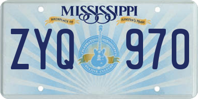 MS license plate ZYQ970
