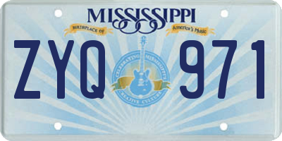 MS license plate ZYQ971