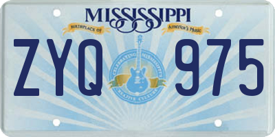 MS license plate ZYQ975