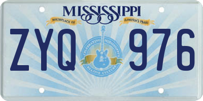 MS license plate ZYQ976
