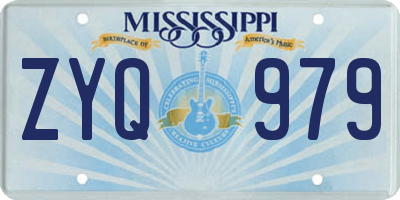 MS license plate ZYQ979
