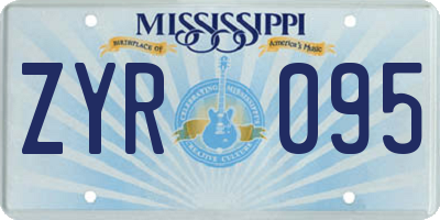 MS license plate ZYR095