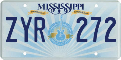 MS license plate ZYR272