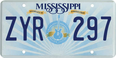 MS license plate ZYR297