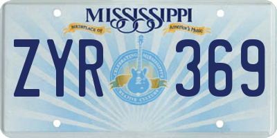 MS license plate ZYR369