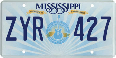 MS license plate ZYR427