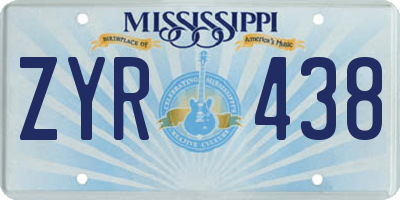 MS license plate ZYR438
