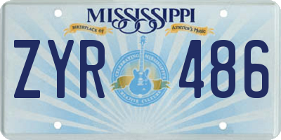 MS license plate ZYR486