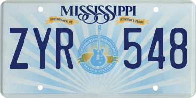 MS license plate ZYR548