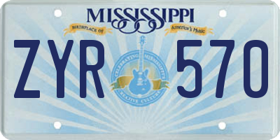MS license plate ZYR570