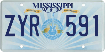 MS license plate ZYR591