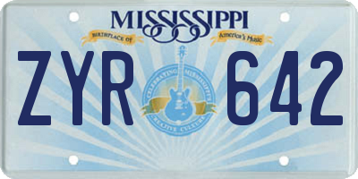 MS license plate ZYR642