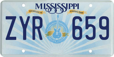 MS license plate ZYR659