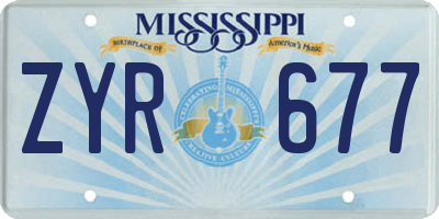 MS license plate ZYR677