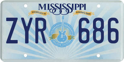 MS license plate ZYR686