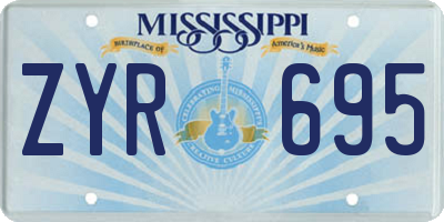 MS license plate ZYR695