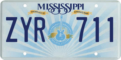 MS license plate ZYR711