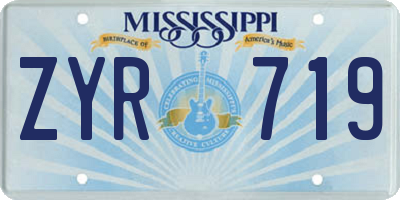 MS license plate ZYR719