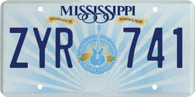 MS license plate ZYR741
