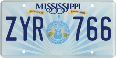 MS license plate ZYR766