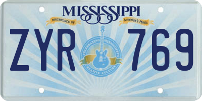 MS license plate ZYR769
