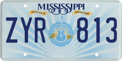 MS license plate ZYR813