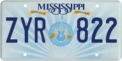MS license plate ZYR822