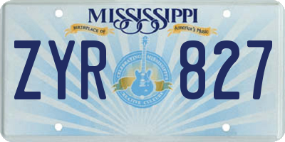 MS license plate ZYR827