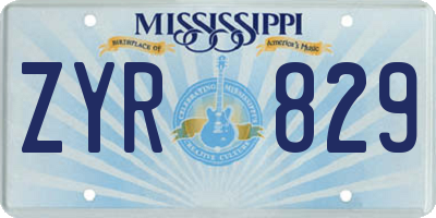 MS license plate ZYR829
