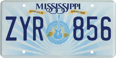 MS license plate ZYR856