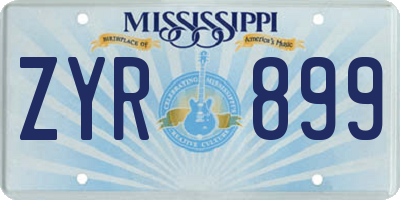 MS license plate ZYR899