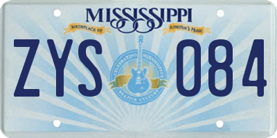 MS license plate ZYS084