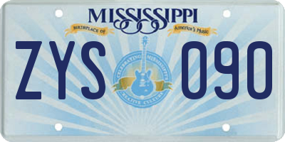 MS license plate ZYS090