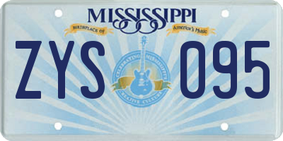 MS license plate ZYS095