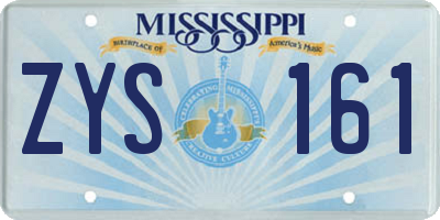 MS license plate ZYS161