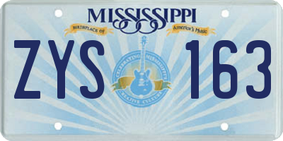 MS license plate ZYS163