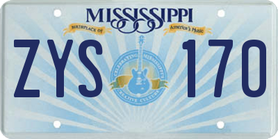 MS license plate ZYS170