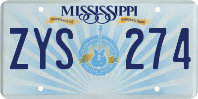 MS license plate ZYS274