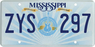 MS license plate ZYS297