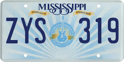 MS license plate ZYS319