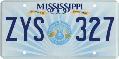 MS license plate ZYS327