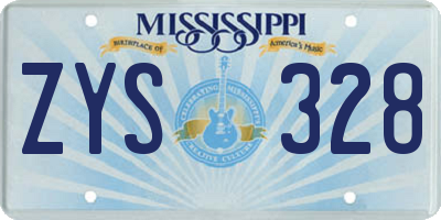 MS license plate ZYS328