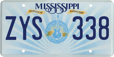 MS license plate ZYS338
