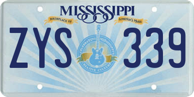 MS license plate ZYS339