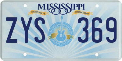 MS license plate ZYS369