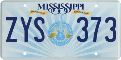 MS license plate ZYS373