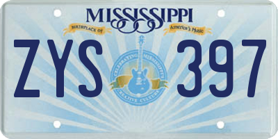 MS license plate ZYS397