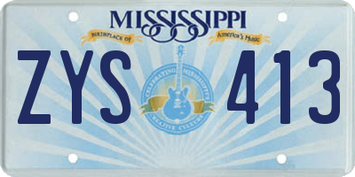 MS license plate ZYS413