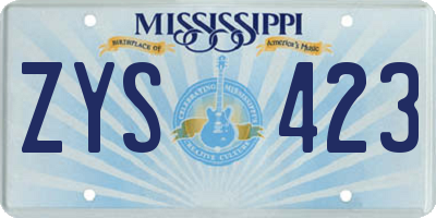 MS license plate ZYS423